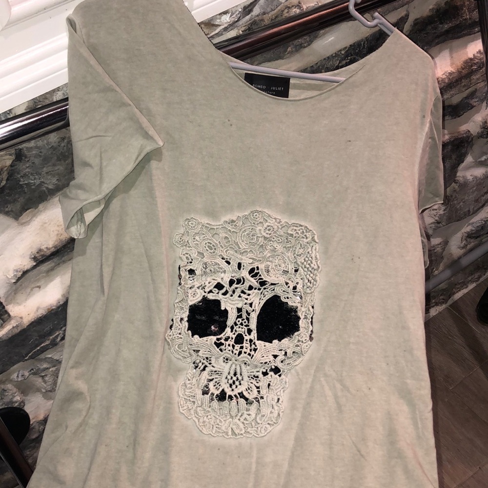 Relaxed Fit Dusty Sage 💀 Tee